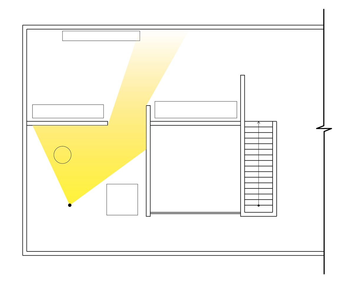 Isovist plan: The location of camera and the volume of space visible from that point