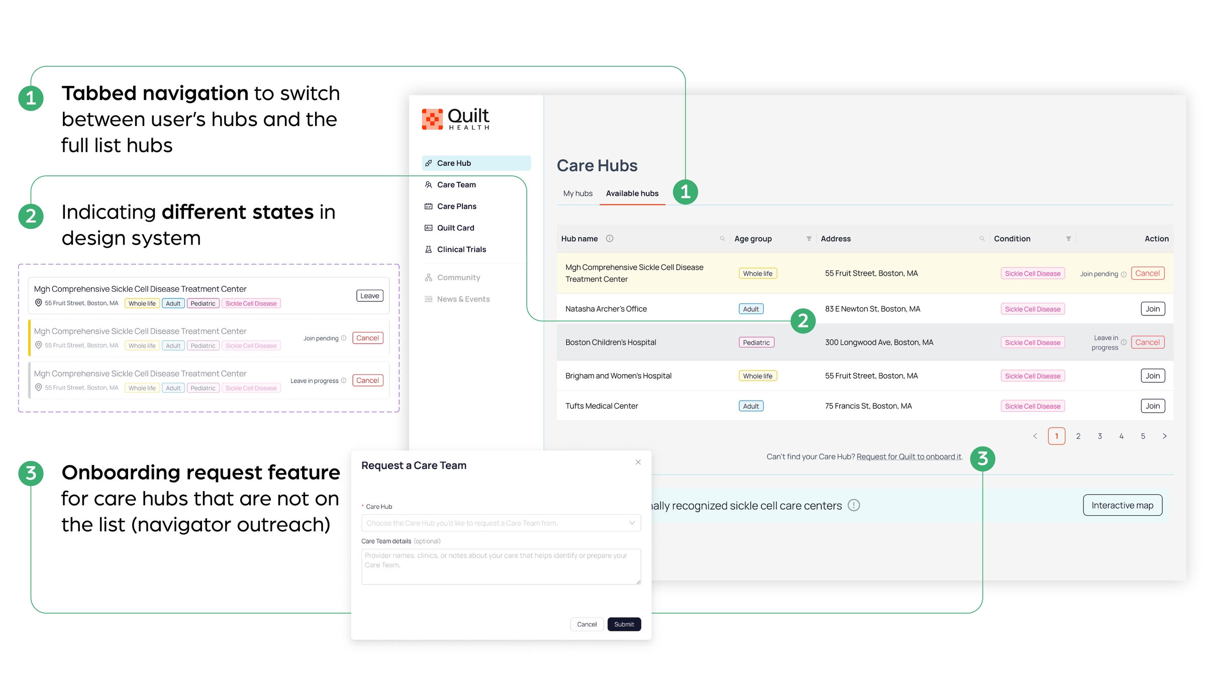 Final UI for the hospital connection flow