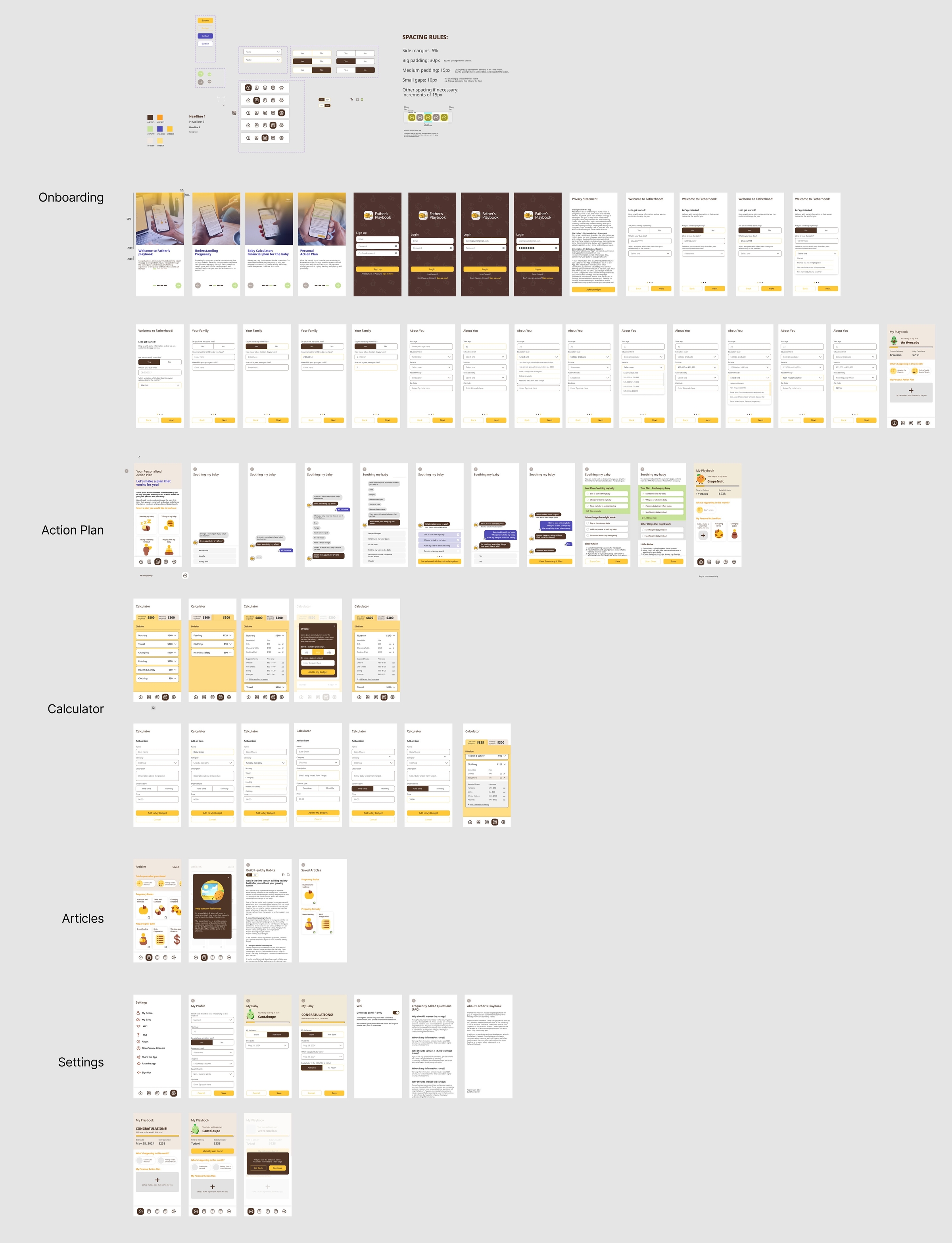 UI/UX design for Father's Playbook mobile app
