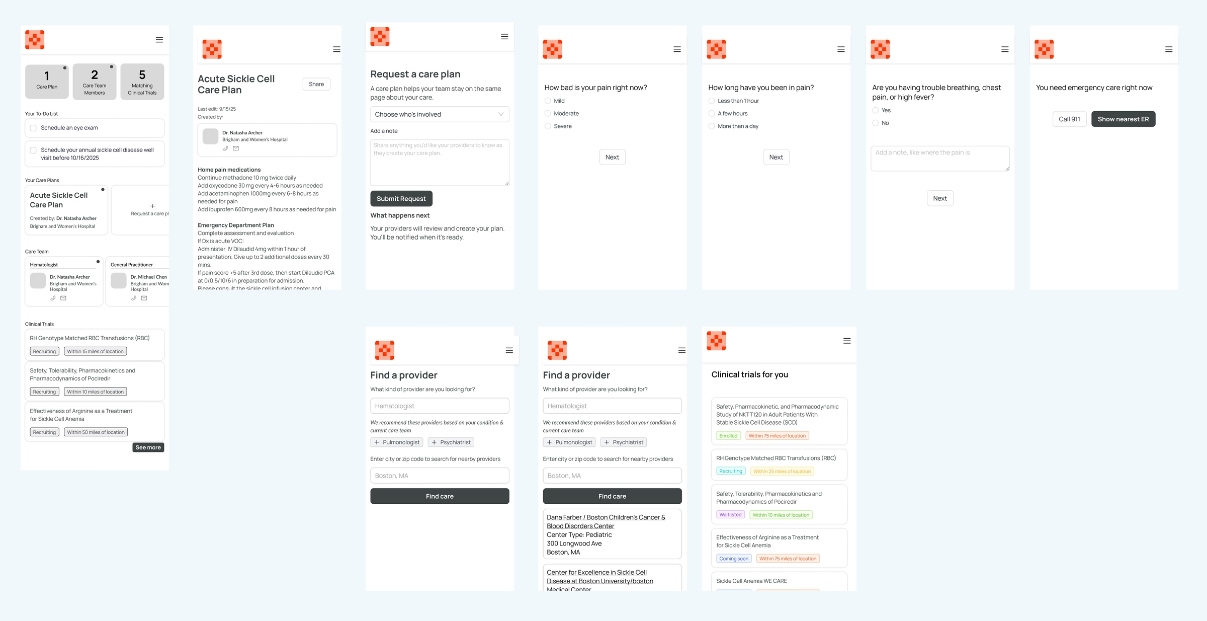 Iterative low-fi prototype used in weekly user interviews