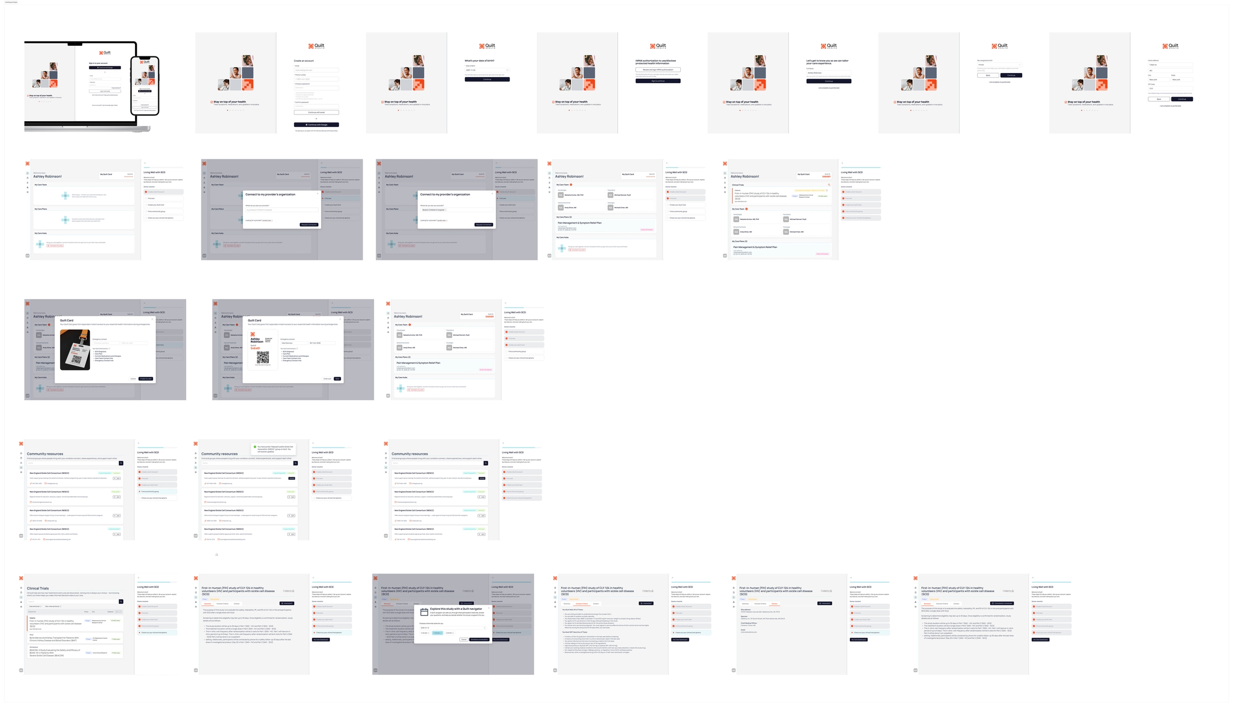 Pateint-facing prototype used in investor and go-to-market presentations.