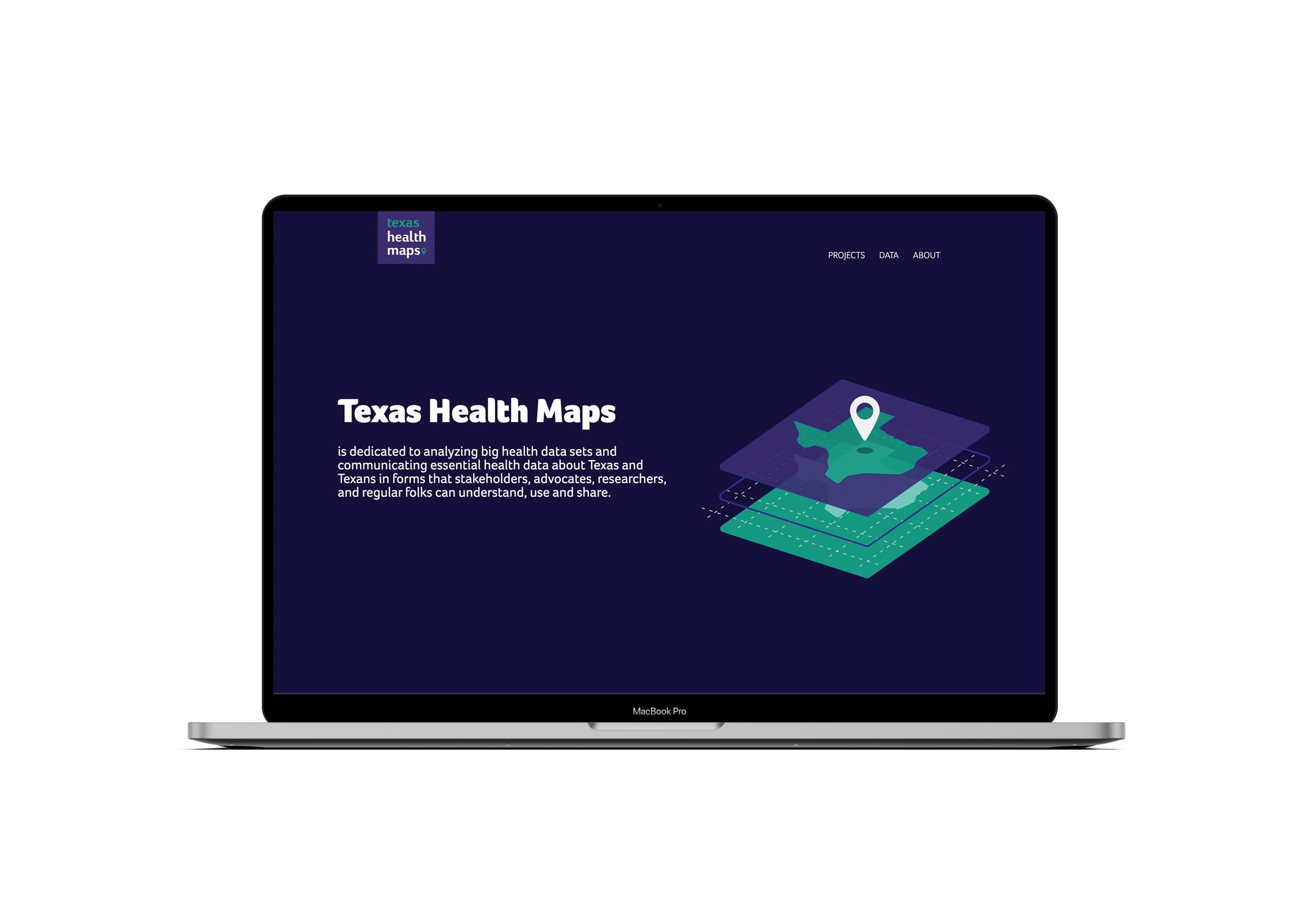 Texas Health Maps website mock up
